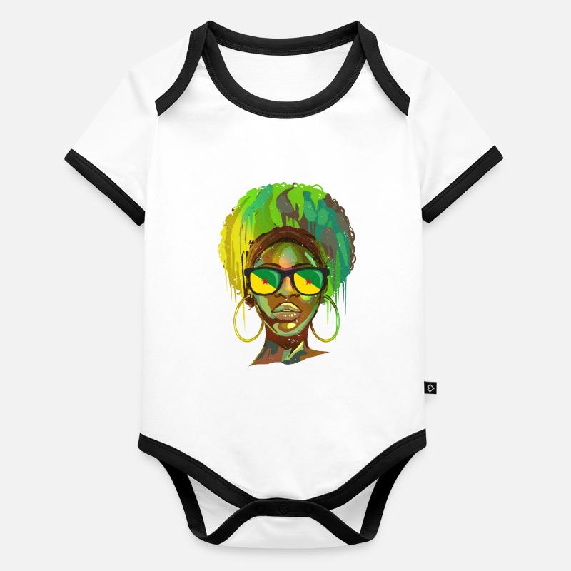 Guyane française Body Bébé bio contrasté manches courtes