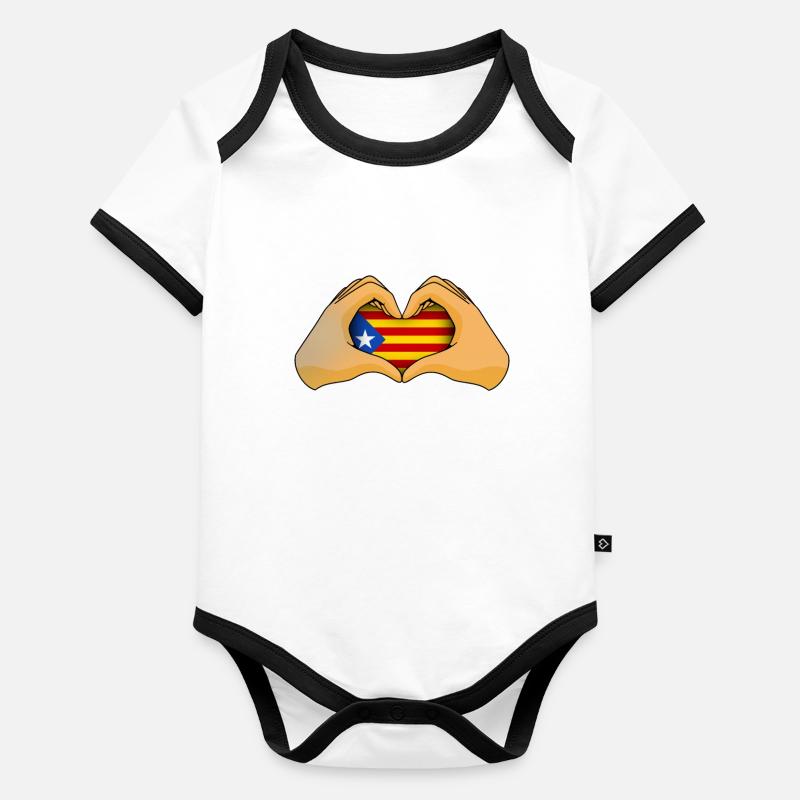 Catalogne Body Bébé bio contrasté manches courtes