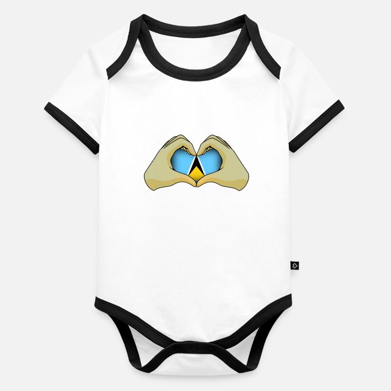 Sainte-Lucie Body Bébé bio contrasté manches courtes
