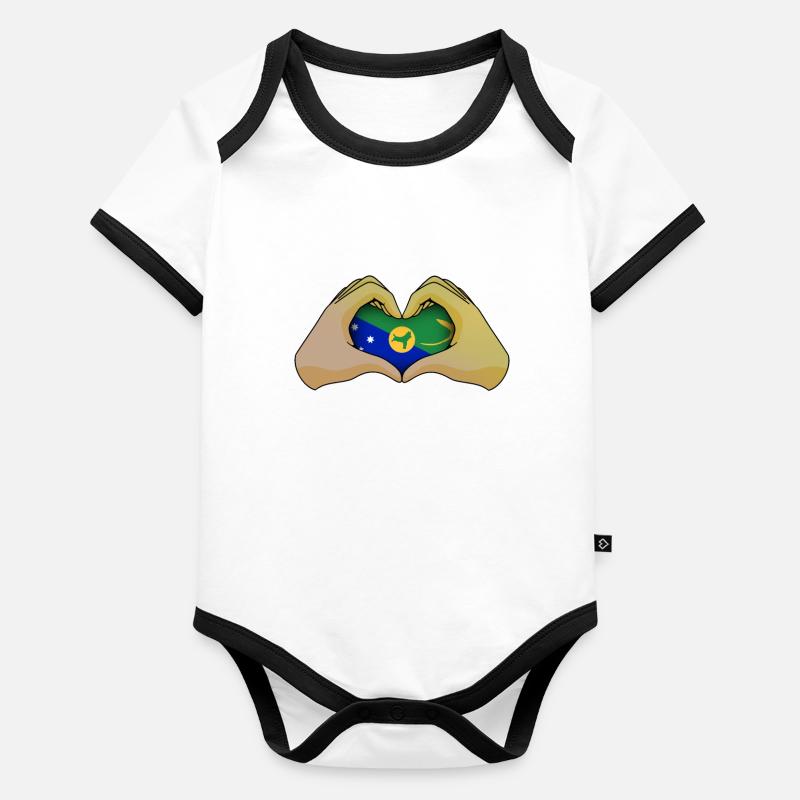 Weihnachtsinsel Baby Bio-Kurzarm-Kontrastbody