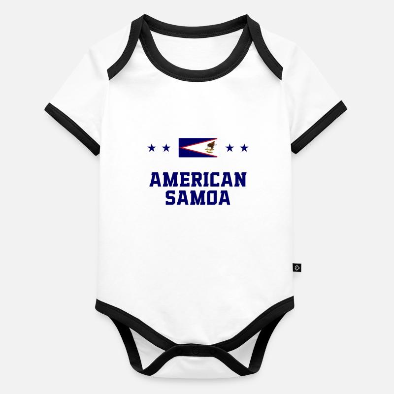 Samoa américaines Body Bébé bio contrasté manches courtes