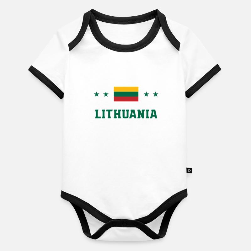 Lituanie Body Bébé bio contrasté manches courtes