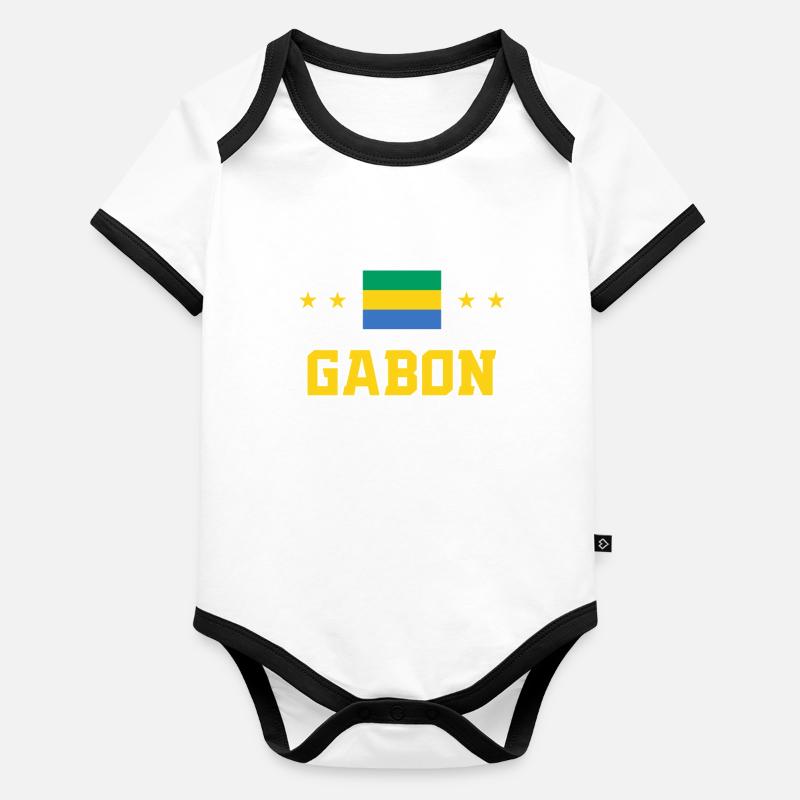 Gabon Body Bébé bio contrasté manches courtes