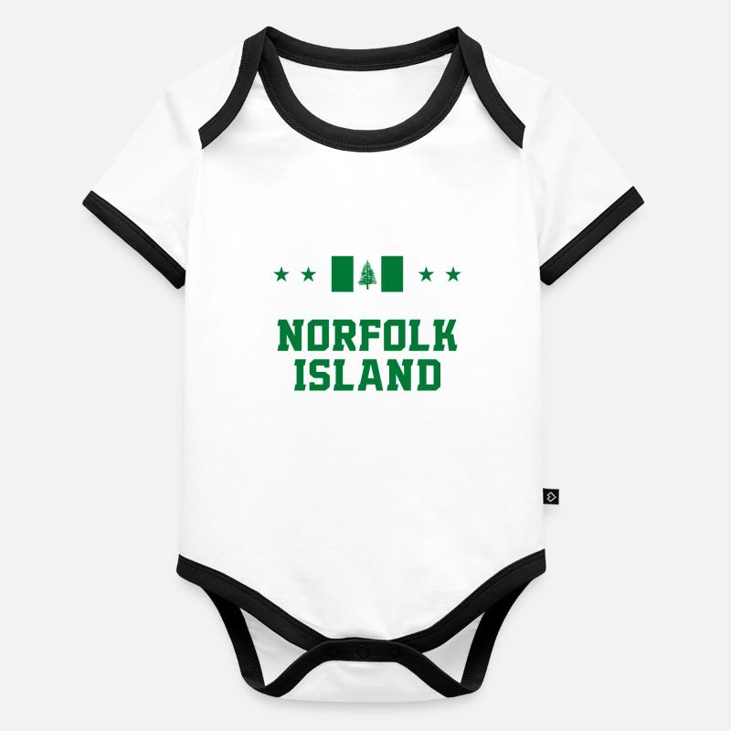 Île Norfolk Body Bébé bio contrasté manches courtes