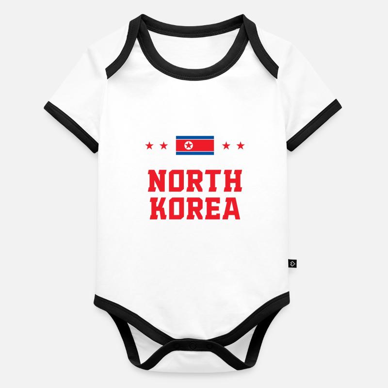 Nordkorea Baby Bio-Kurzarm-Kontrastbody