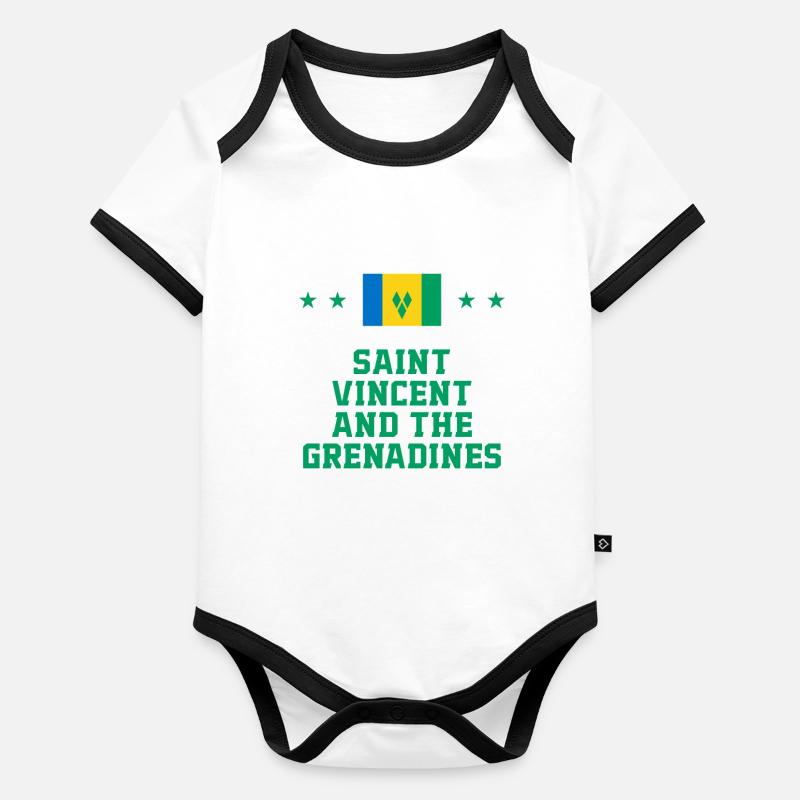 Saint Vincent et les Grenadines Body Bébé bio contrasté manches courtes