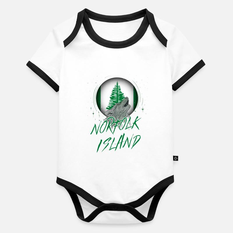 Île Norfolk Body Bébé bio contrasté manches courtes