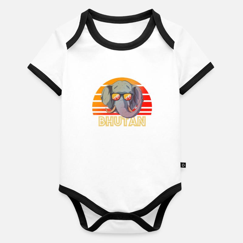 Bhutan Baby Bio-Kurzarm-Kontrastbody