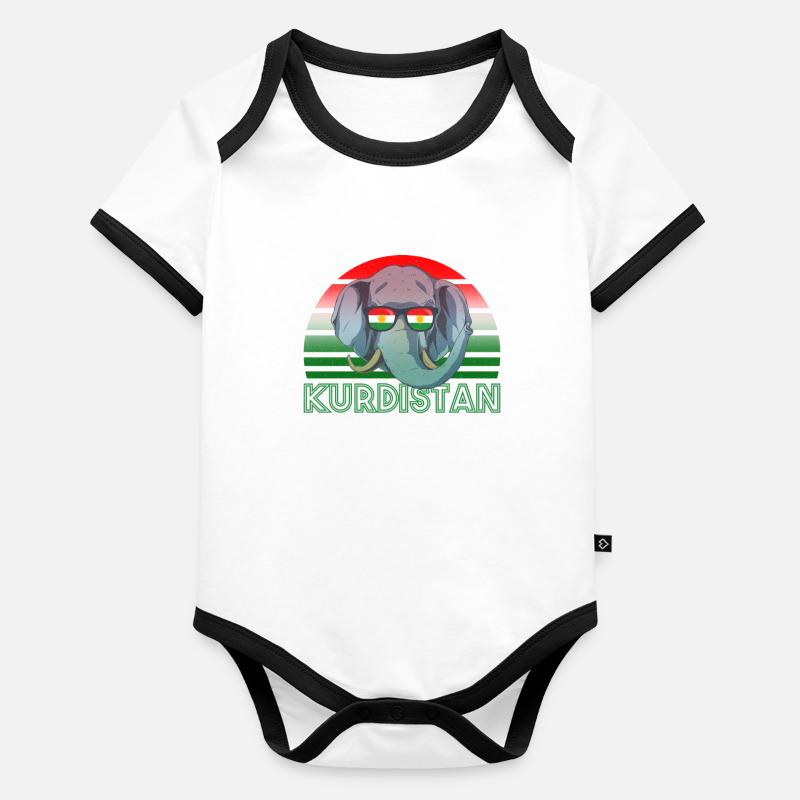 Kurdistan Baby Bio-Kurzarm-Kontrastbody