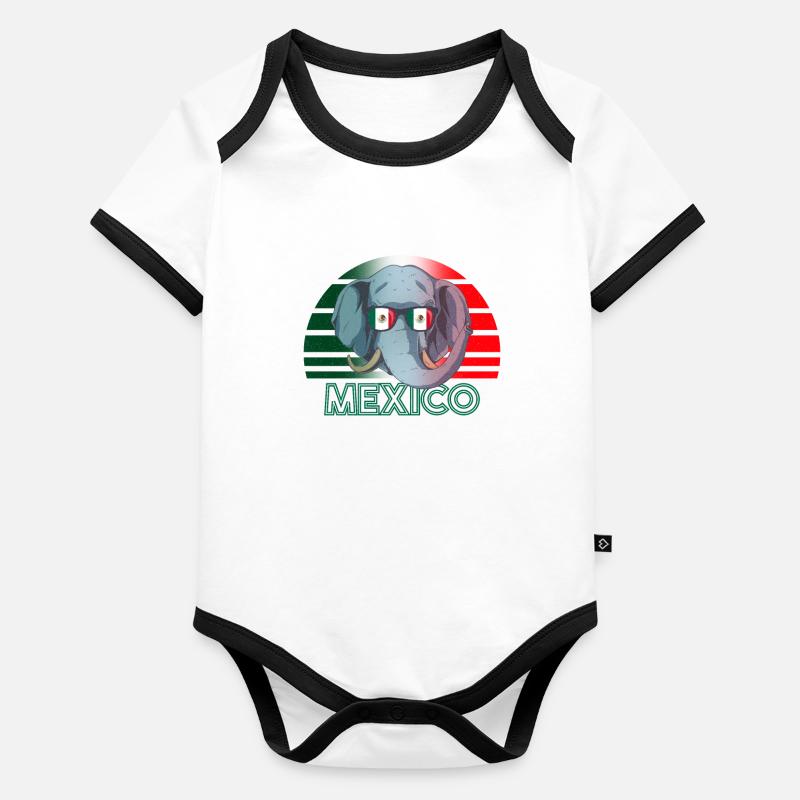 Mexique Body Bébé bio contrasté manches courtes