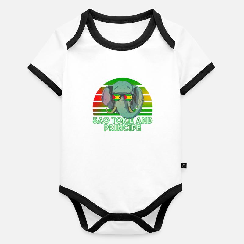 São Tomé und Príncipe Baby Bio-Kurzarm-Kontrastbody