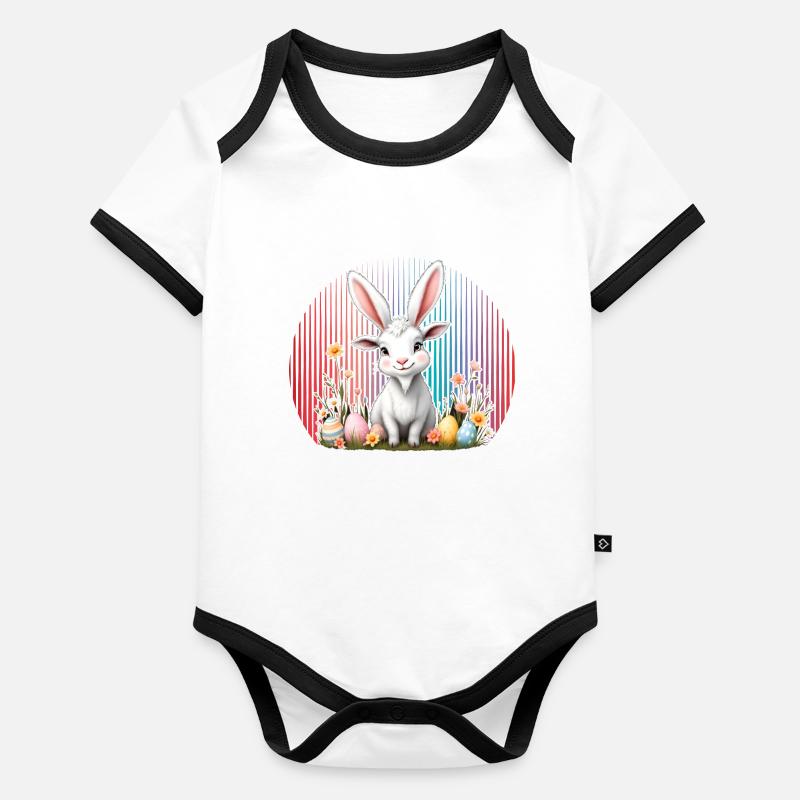 Ostern Baby Bio-Kurzarm-Kontrastbody