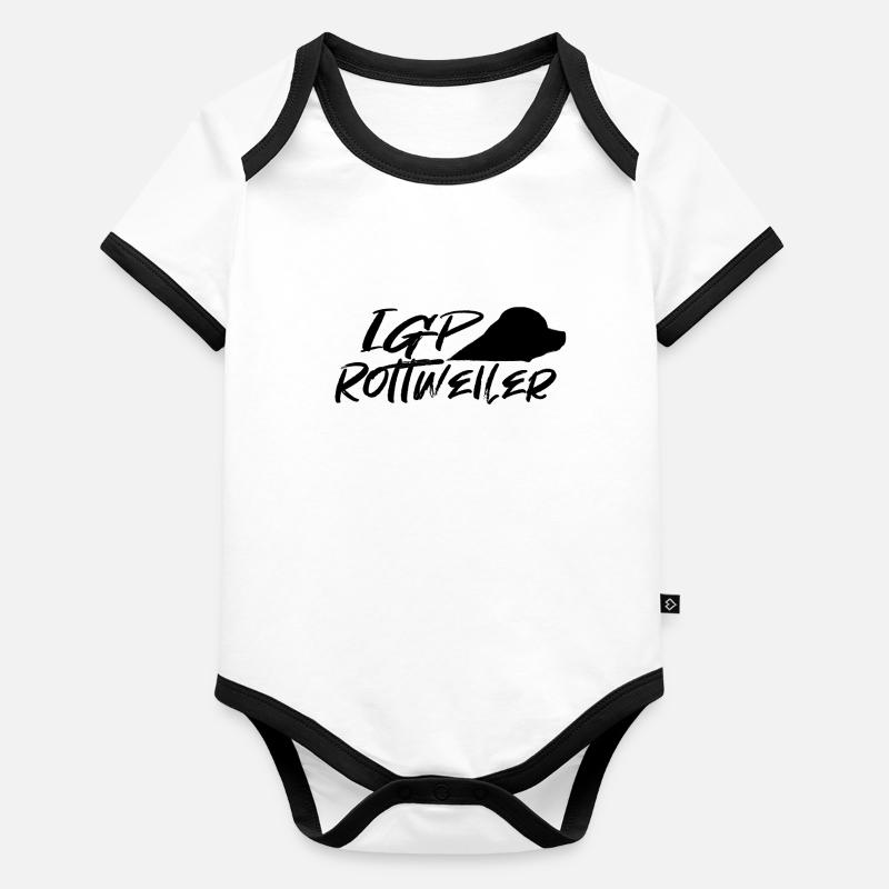 IGP Rottweiler Noir Body Bébé bio contrasté manches courtes