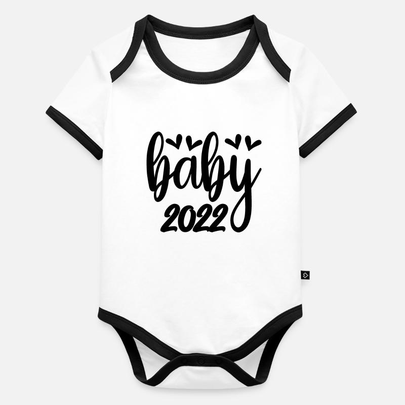 Bébé 2022 Grossesse Annonce Bébé Naissance Body Bébé bio contrasté manches courtes