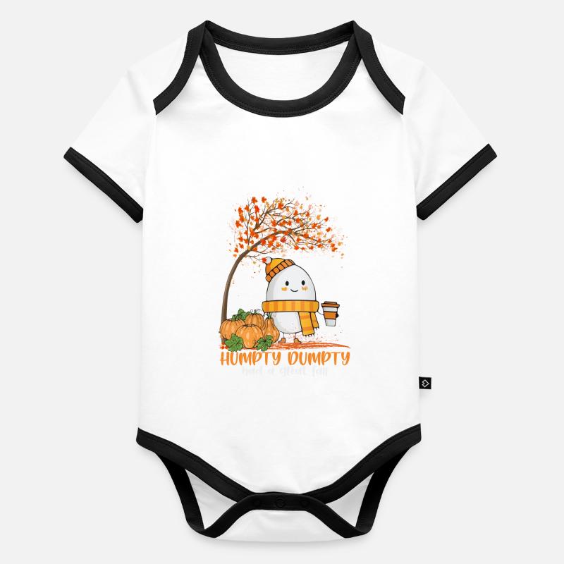Humpty Dumpty Egg Fall Pumpkin Spice Latte Baby Bio-Kurzarm-Kontrastbody