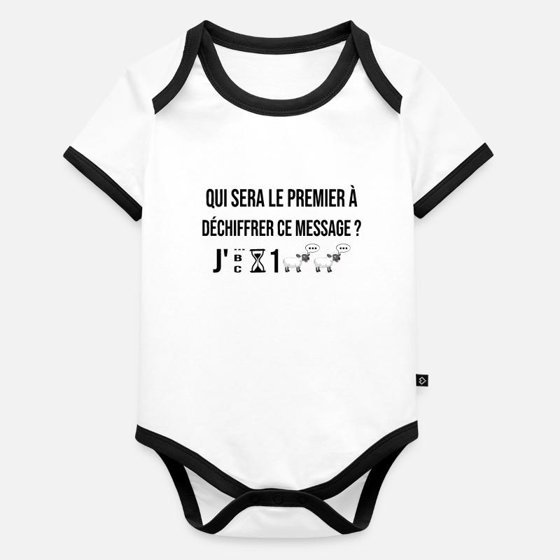 Annoncer grossesse enceinte bébé original maman Body Bébé bio contrasté manches courtes