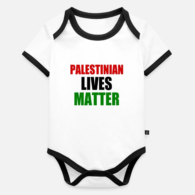 Palestinian lives matter Organic Baby Contrasting Bodysuit