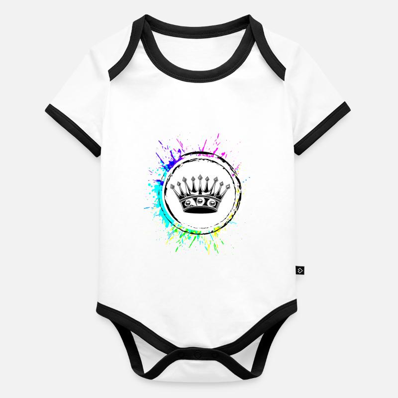 Crown silhouette icon Organic Baby Contrasting Bodysuit