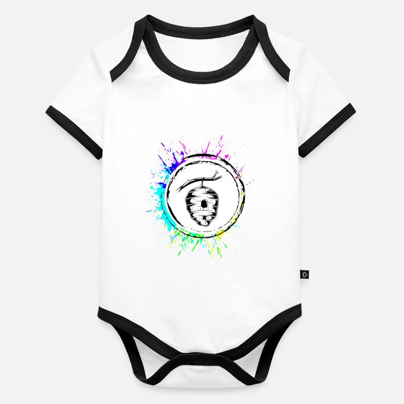 Beekeeper honey bees nest Organic Baby Contrasting Bodysuit