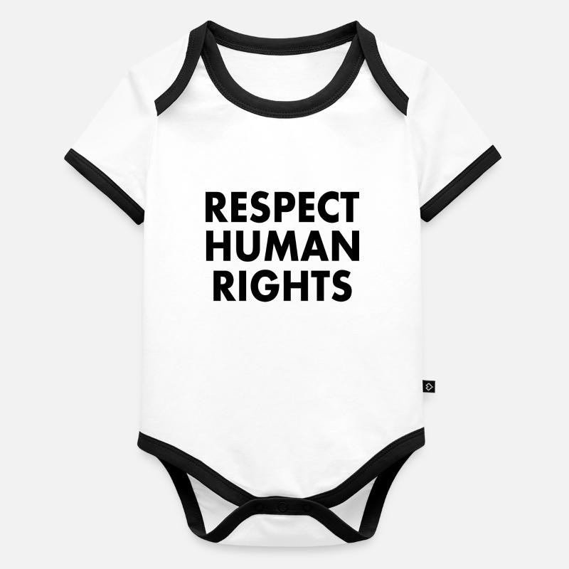 Respect human rights Body Bébé bio contrasté manches courtes