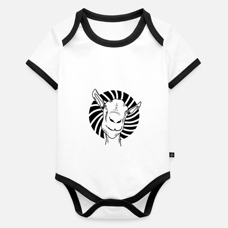 Ziege Goat Baby Bio-Kurzarm-Kontrastbody