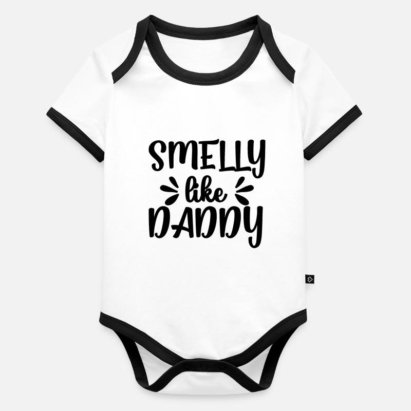 Mignon comme maman pue comme papa bébé naissance Suisse Body Bébé bio contrasté manches courtes