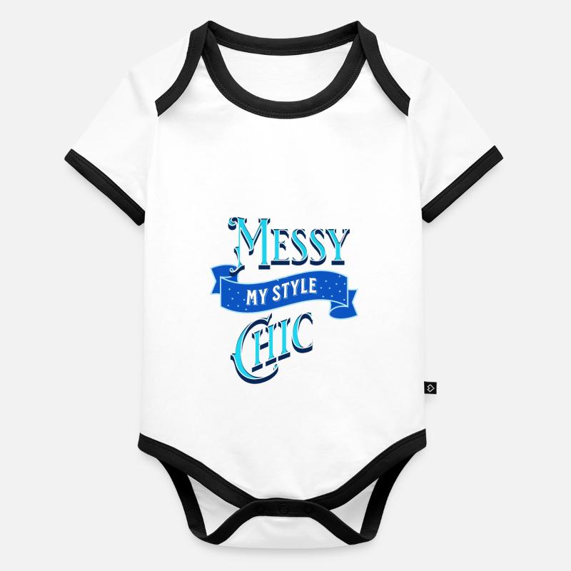 Décontracté Chaos Facile à vivre Insouciant Décontracté Désordonné Chic Body Bébé bio contrasté manches courtes