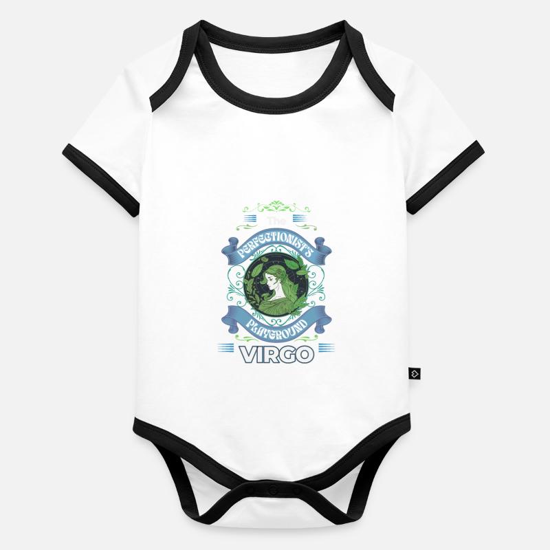 Horoscope du zodiaque Astrologie Constellations Vierge Body Bébé bio contrasté manches courtes