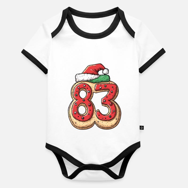 Biscuit de Noël à 83 chiffres Body Bébé bio contrasté manches courtes