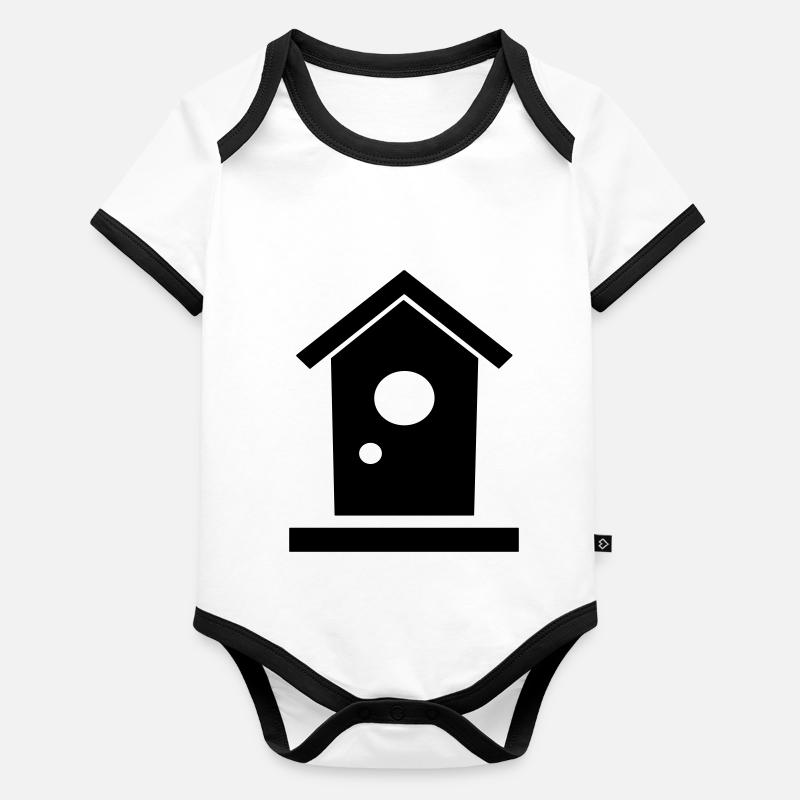 maison pour oiseaux Body Bébé bio contrasté manches courtes