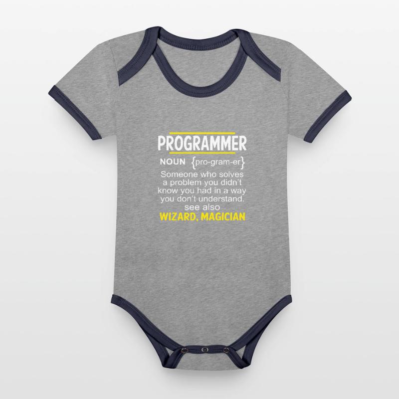 Programmierer Lustig Informatiker Coder Geschenk Baby Bio-Kurzarm-Kontrastbody