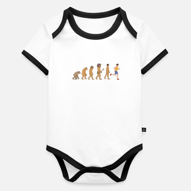 Drôle de course à pied Evolution Jogging Cardio Body Bébé bio contrasté manches courtes