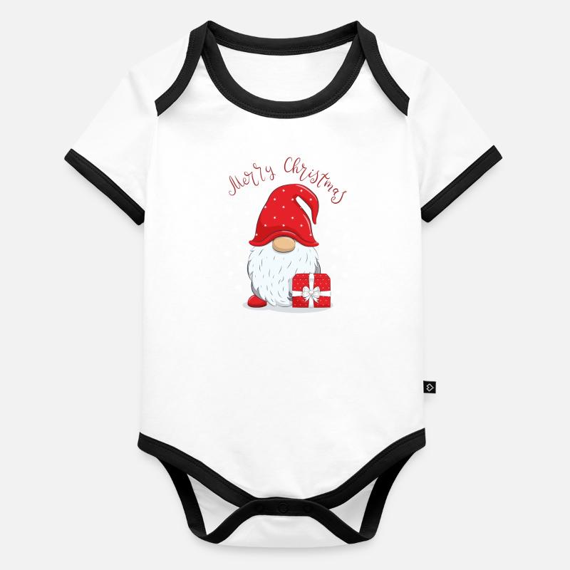 Noël enfant troll Noël Body Bébé bio contrasté manches courtes