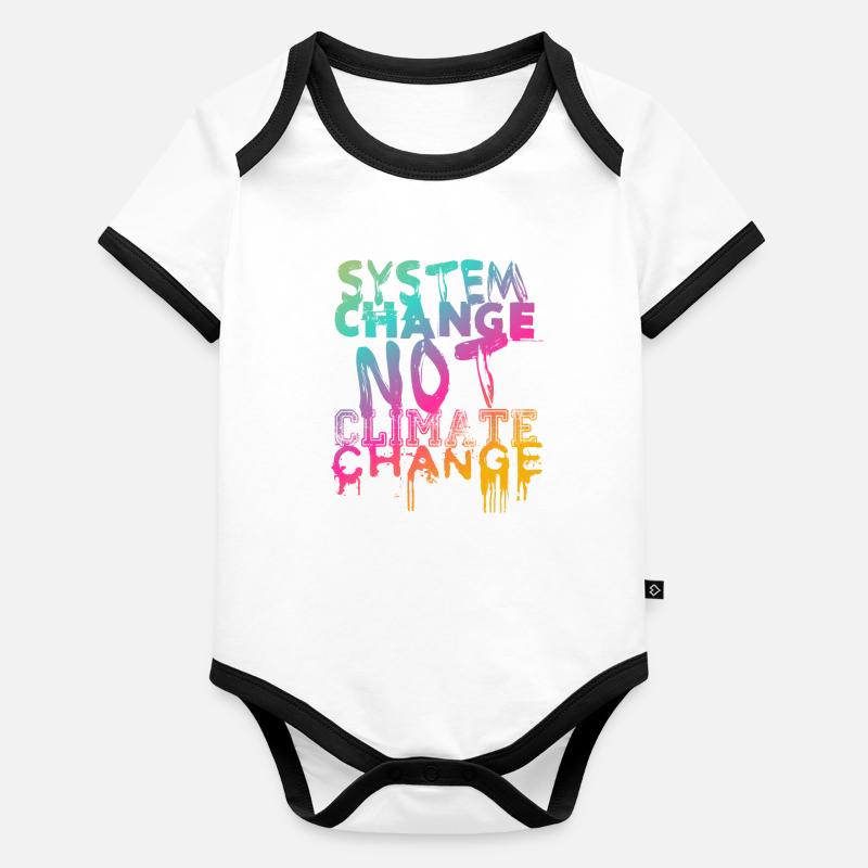 Changement de système - pas changement climatique Body Bébé bio contrasté manches courtes
