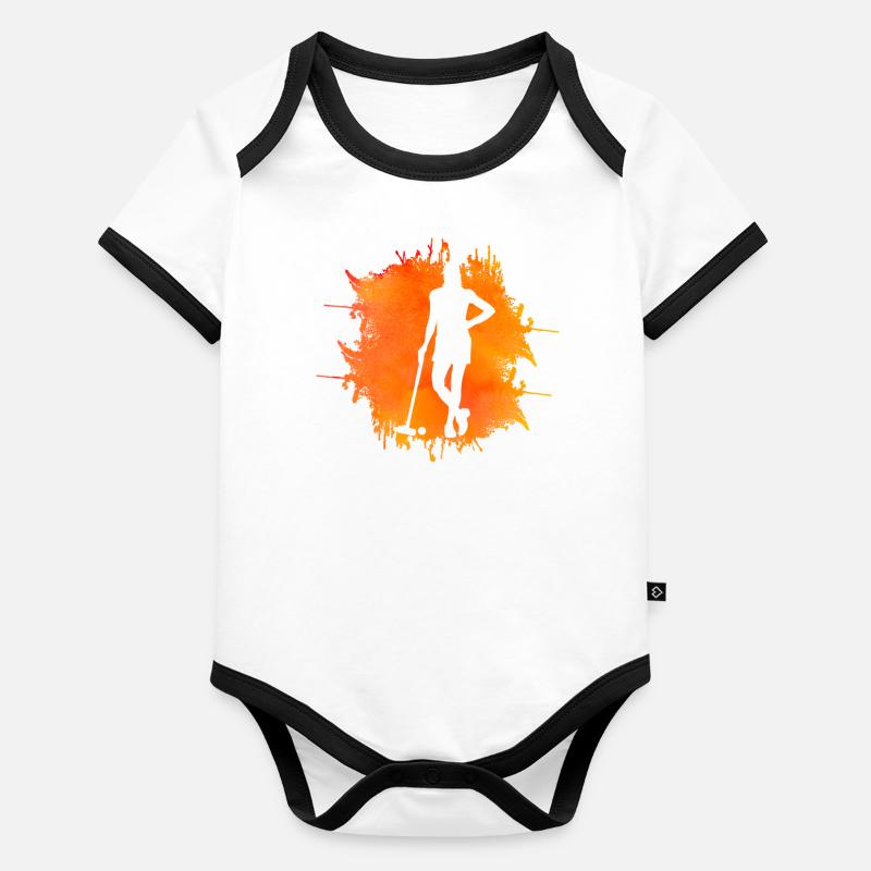 Krocket Retro Baby Bio-Kurzarm-Kontrastbody