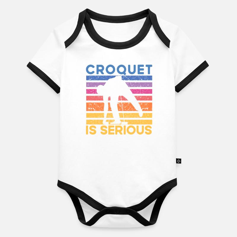 Croquet is serious Baby Bio-Kurzarm-Kontrastbody