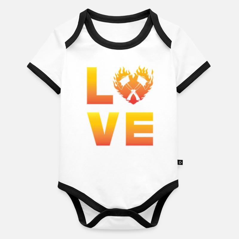 Axtwerfen Baby Bio-Kurzarm-Kontrastbody