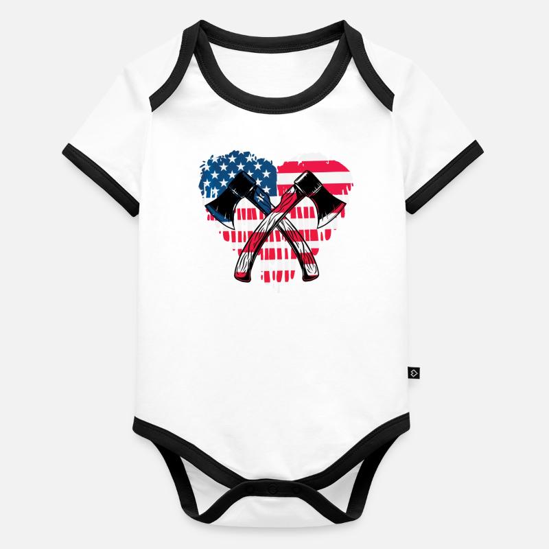 Axe throwing Organic Baby Contrasting Bodysuit