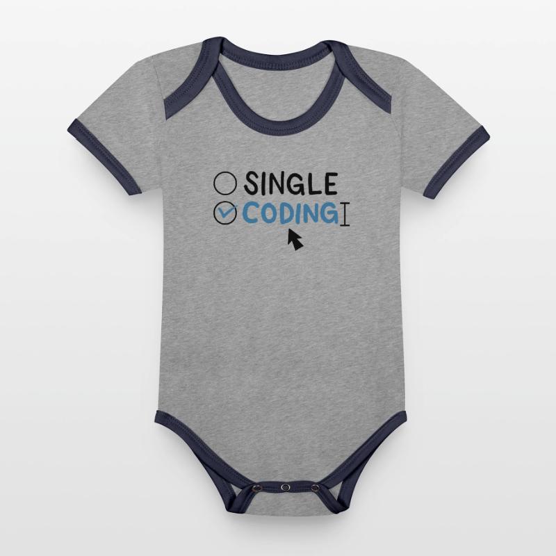 Programming Single Coding Software Engineer Organic Baby Contrasting Bodysuit