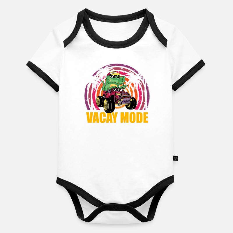 Mode Dinosaur Vacay Body Bébé bio contrasté manches courtes