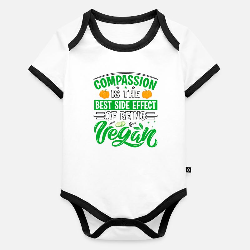 Compassion is the best side effect of being vegan Organic Baby Contrasting Bodysuit