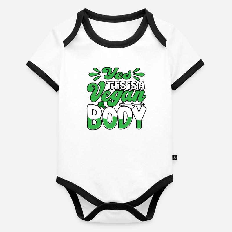 Yes this is a vegan body Baby Bio-Kurzarm-Kontrastbody