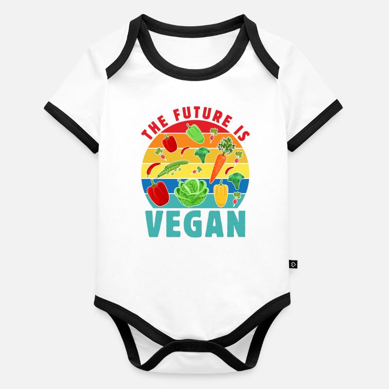 L’avenir est végétalien Body Bébé bio contrasté manches courtes
