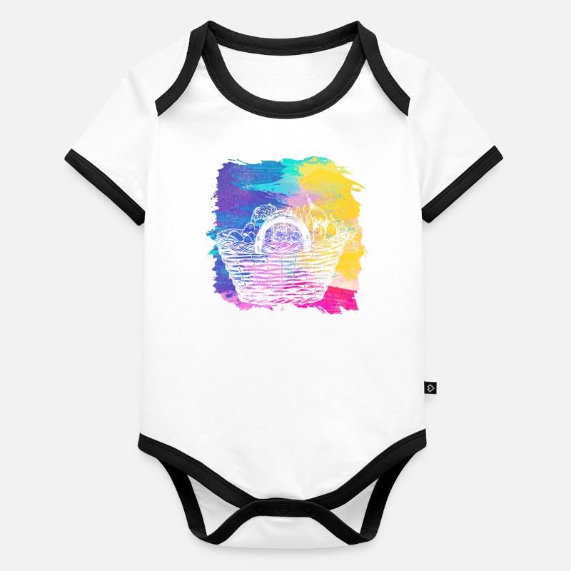 Vegan Fruit Basket Organic Baby Contrasting Bodysuit