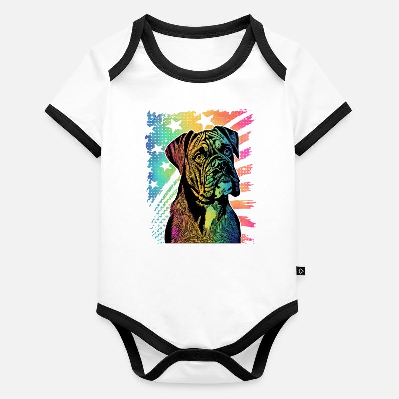 Boxeur Body Bébé bio contrasté manches courtes