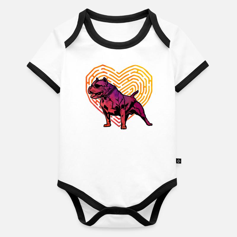 Pitbull Body Bébé bio contrasté manches courtes