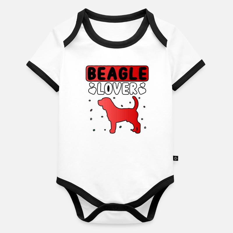 Amoureux du beagle Body Bébé bio contrasté manches courtes