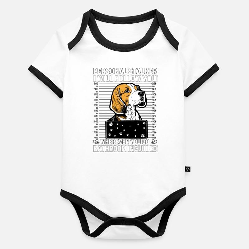 Beagle Personal Stalker Body Bébé bio contrasté manches courtes