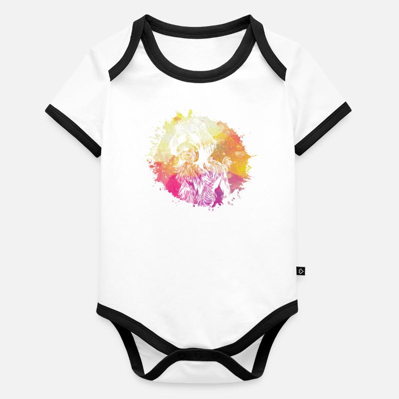 Havanais rétro Body Bébé bio contrasté manches courtes