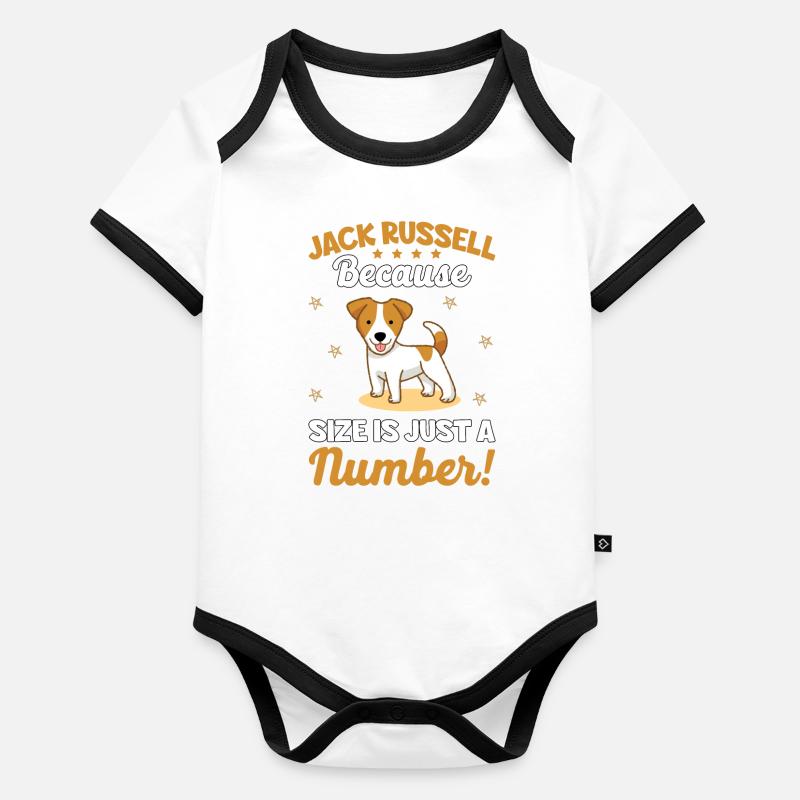 Jack Russell parce que la taille n’est qu’un chiffre Body Bébé bio contrasté manches courtes